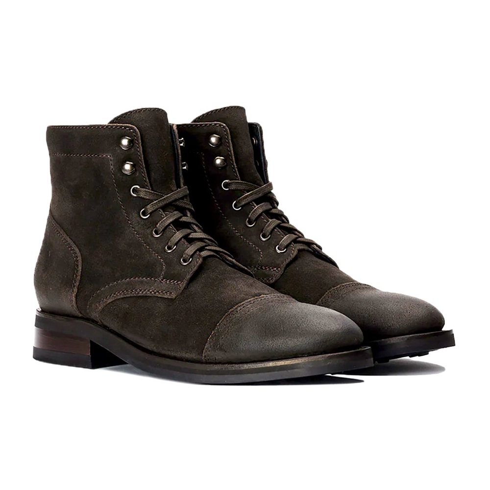 Thursday Boots - Captain - Dark Olive Suede - Size 9
